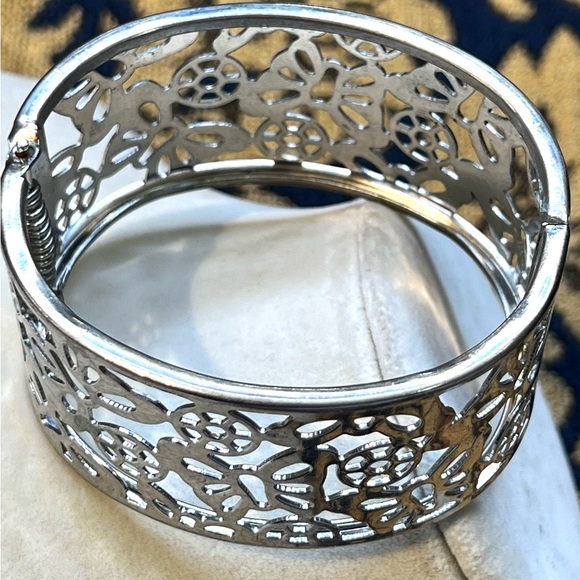 Lovely Silver Butterfly Scroll Cuff Bracelet - Picture 6 of 6